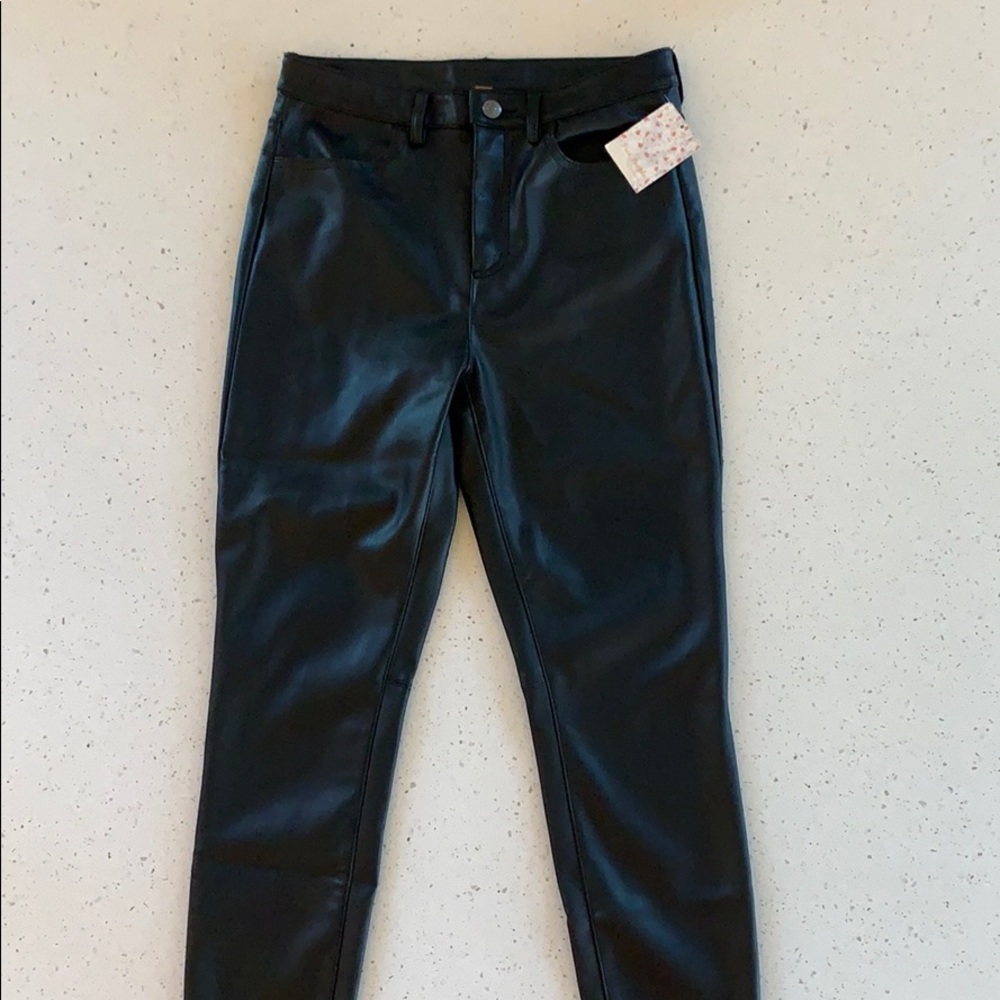 Free People Black Vegan Leather Pants